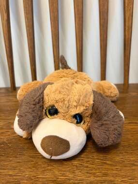 Best Made Toys 9-inch Brown Laying Dog Plush Stuffed Animal